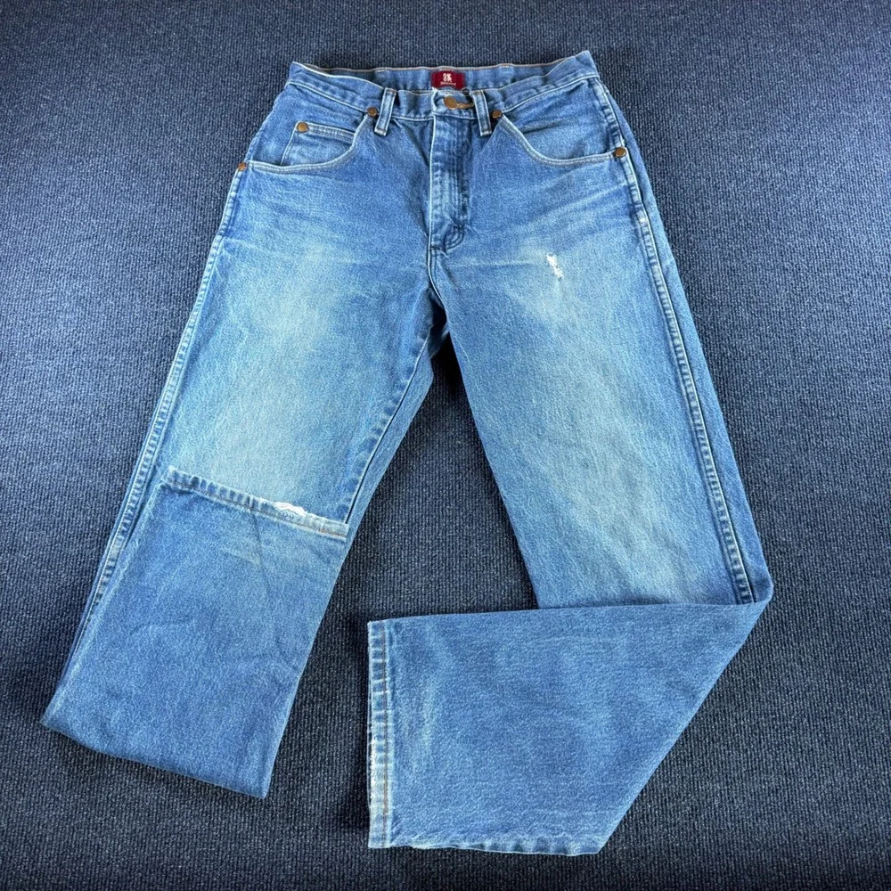 Wrangler 31MWZPW Cowboy Cut Jeans Mens 29x32 Blue Denim Regular Fit Straight Leg